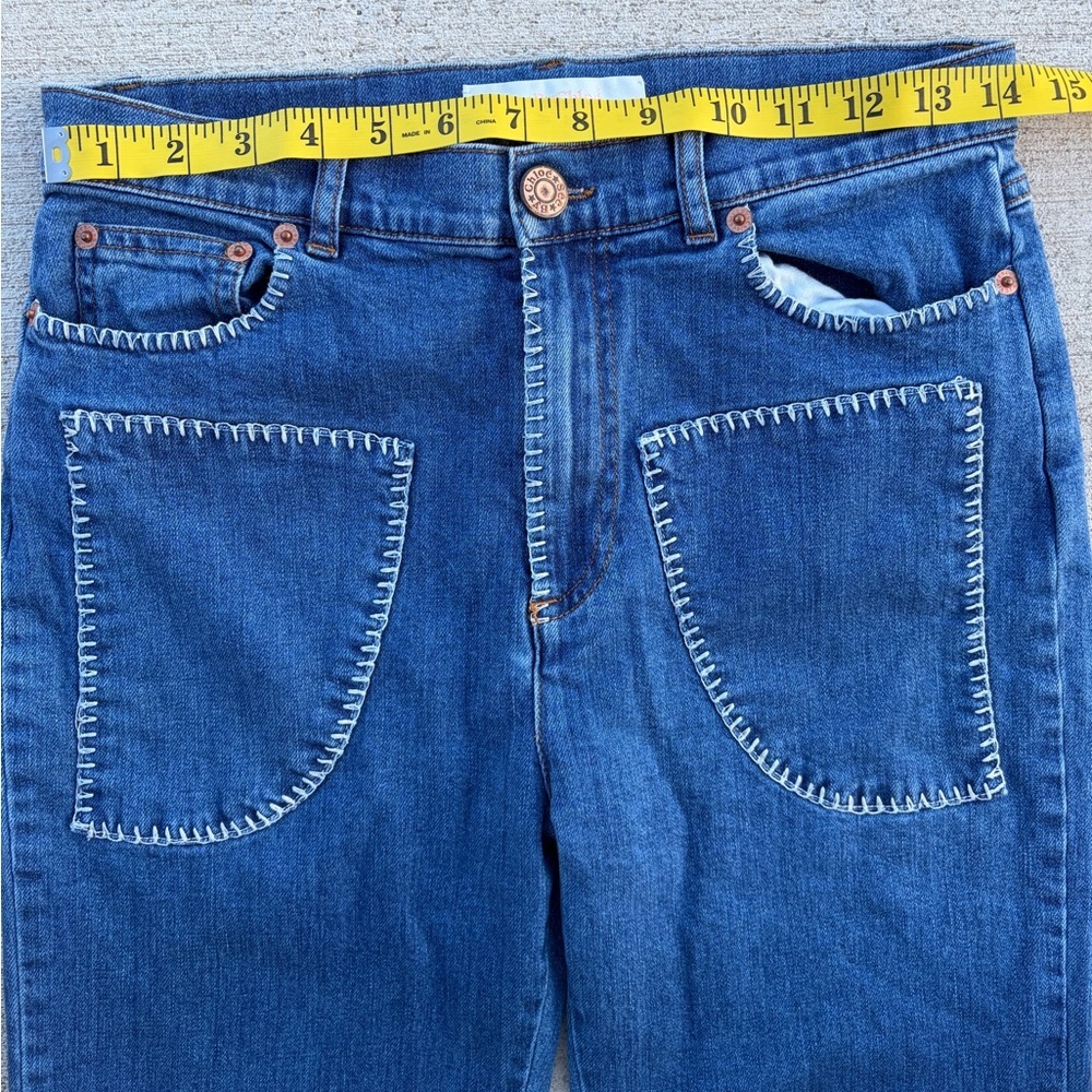 See By Chloe Whipstitch Straight Leg Jeans Womens 28 Blue Denim Made Italy - Picture 9 of 11